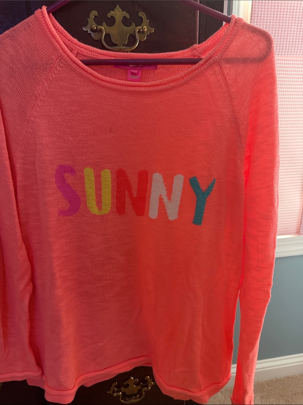 Lilly Pulitzer Neon Coral 'SUNNY' Pullover Sweater